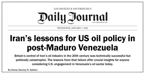 Perspective from A&W's Managing Partner: Iran's Lessons for US Oil Policy in Post-Maduro Venezuela